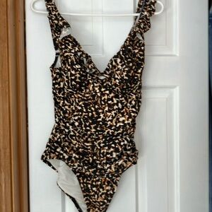 DKNY Trendy Animal Print One-Piece Swimsuit